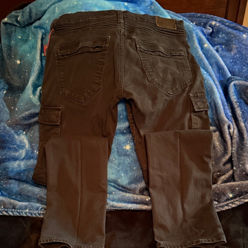 True Religion Black Cargo Pants